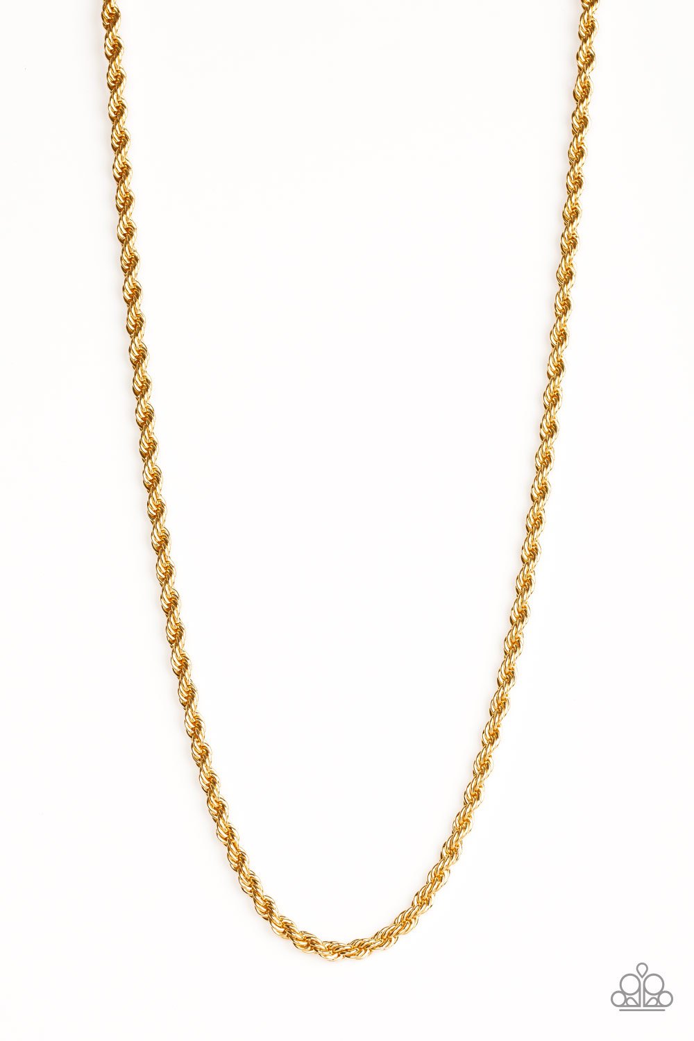 Double Dribble - Gold Rope Chain Men's Necklace - Danielle's Bling Boutique  #Paparazzi #lea…