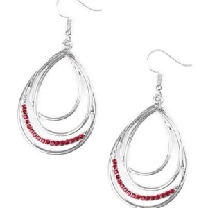 Start Each Day With Sparkle Red Earrings